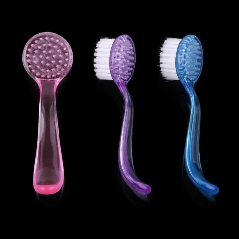 

Plastic Nail Brush Make Up Washing Nail Art Dust Round Head Powder Clean Brush Cap Pedicure Manicure Tools D144