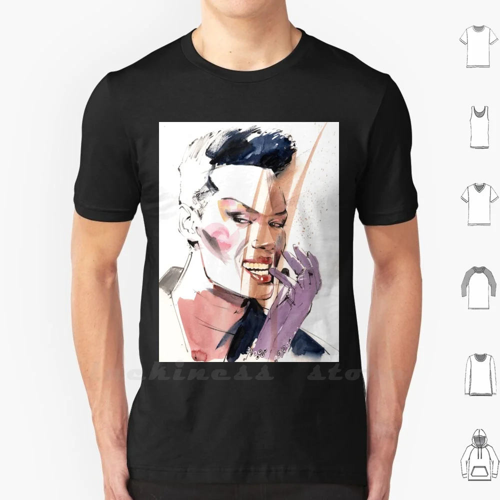 Футболка Grace Jones хлопковая с принтом сделай сам изображением островка жизнь