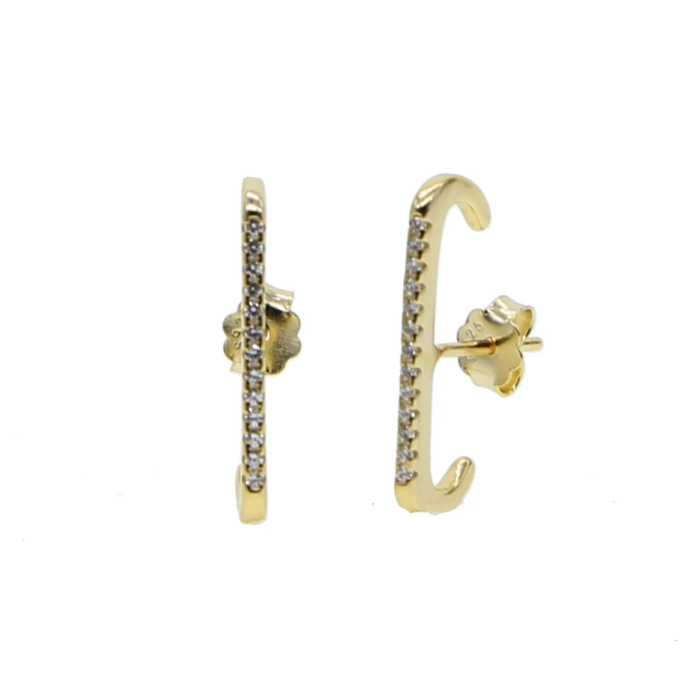 Женские серьги гвоздики в форме буквы из 100% стерлингового серебра 925 пробы