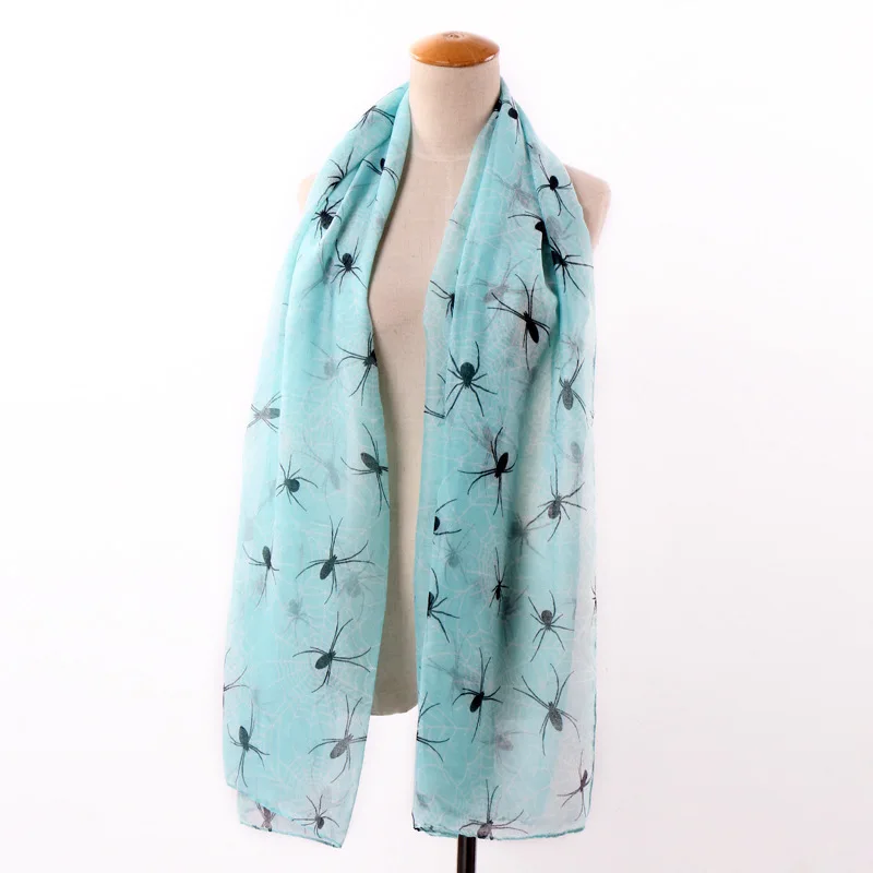 2016 Модный женский шарф с принтом паука шали животным Вуаль Хиджаб оптовая