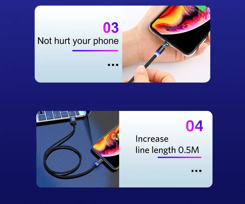 Lovebay Магнитный USB 3 м кабель для быстрой зарядки для Iphone TYPE-C Micro USB шнур Магнит Micro USB кабель для мобильного телефона USB шнур