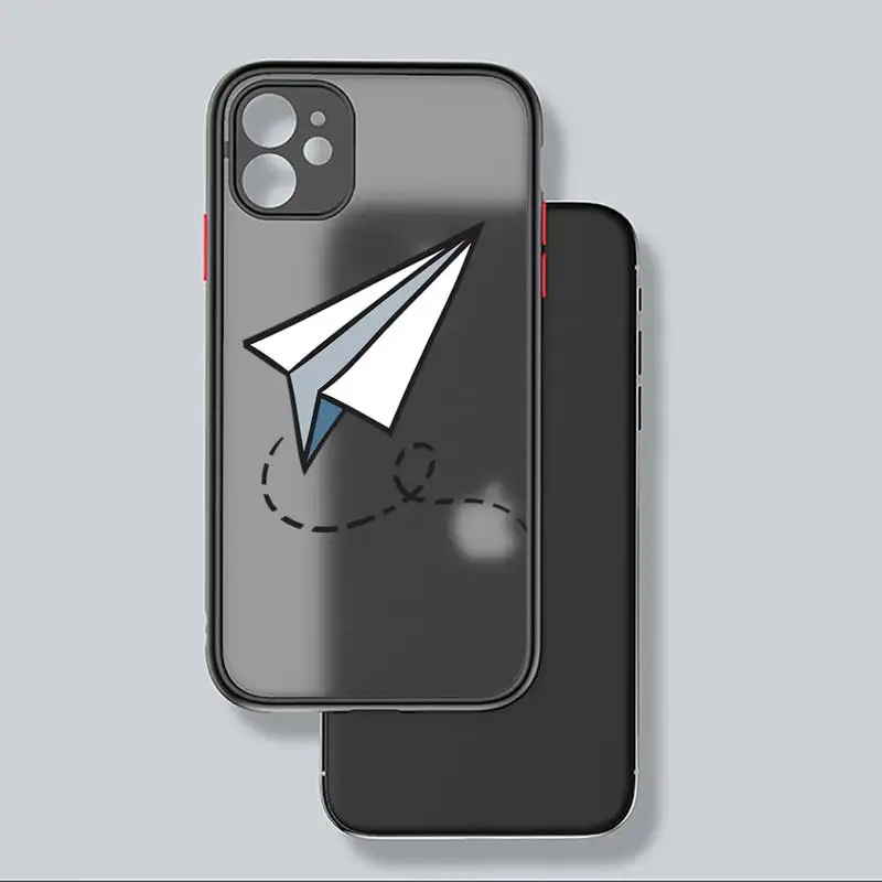 

paper airplane Childhood flying cute Phone Case black matte transparent For iPhone 7 8 x xs xr 11 12 pro plus mini max Clear