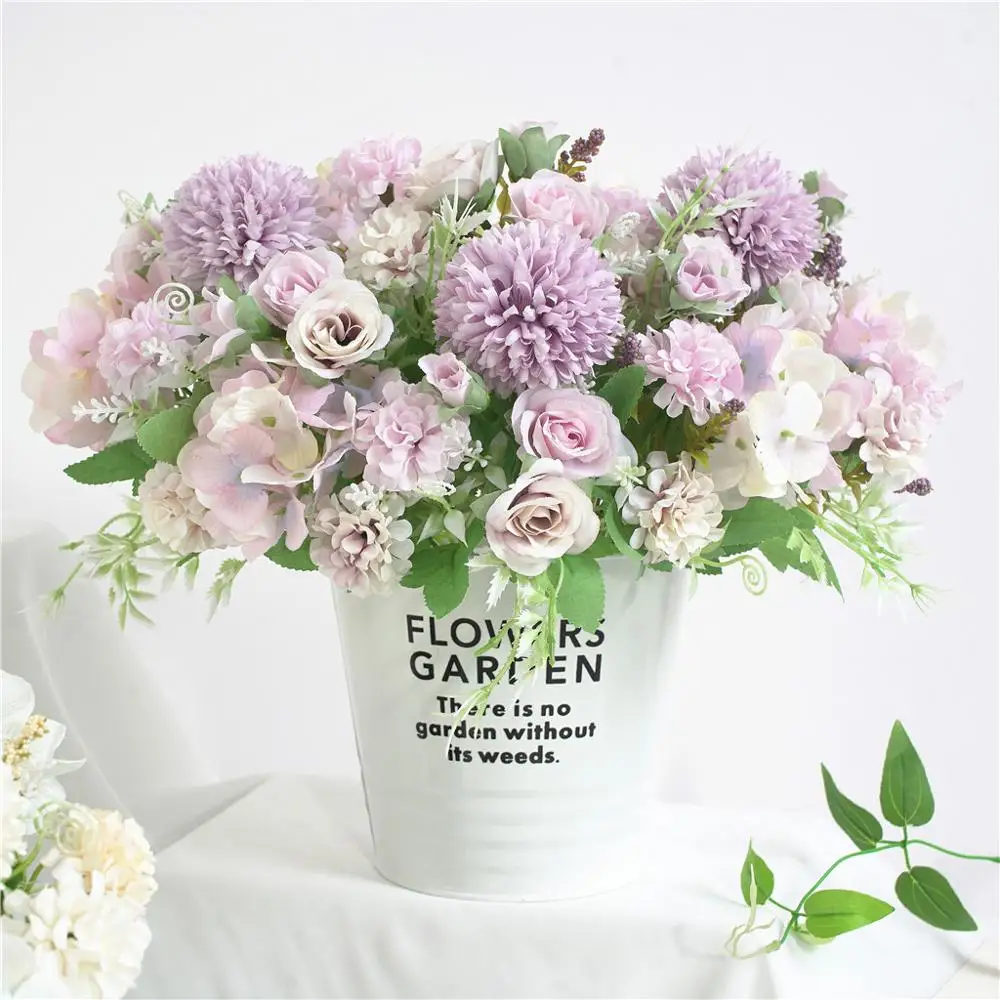

Artificial Rose bouquet vases for home decoration accessories bridal accessories clearance wedding decorative flowers wreaths