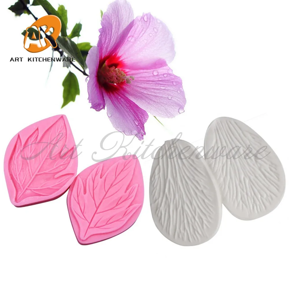 

4pcs/set Hibiscus Petal&Leaf Veiner Silicone Mold DIY Handmade Fondant Flower Clay Craft Mould Cake Decorating Tools Bakeware