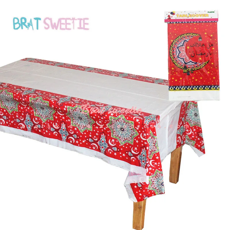 Рамадан Карим пластиковая одноразовая скатерть ИД Мубарак исламские украшения