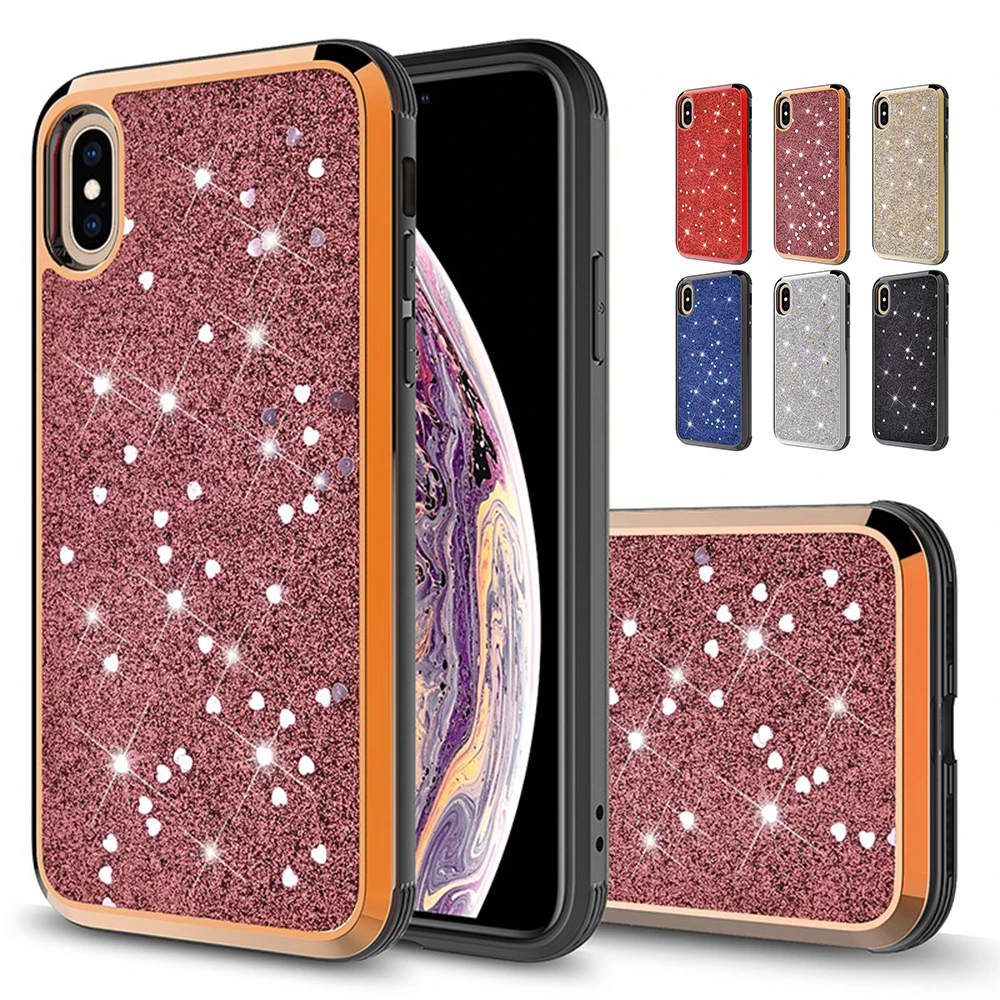 Для samsung S9 Plus Note 8 9 противоударный бампер Прозрачный блестящий чехол Корпус