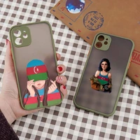azerbaijan buta flag fashion girl phone case matte transparent for iphone 7 8 11 12 plus mini x xs xr pro max cover