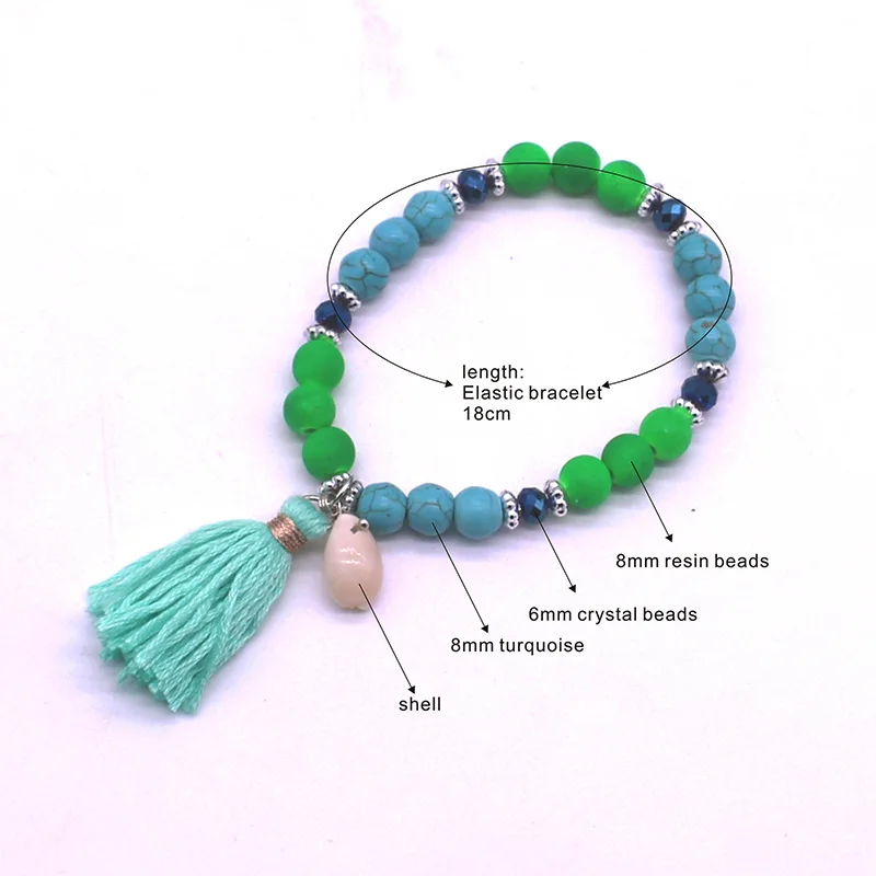 

NEW beaded bracelet bohemian colored beads crystal tassel shell ladies bracelet beautifully beaded party bracelet jewelry