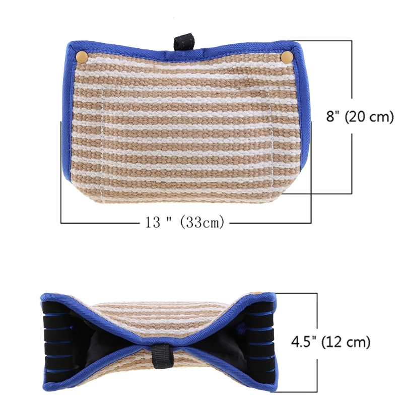 

Durable Dog Bite Wedge Biting Pillow with 2 Strong Handles Tough Jute Tug Toy for Aggressive Chewers
