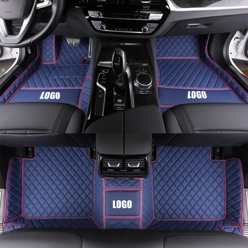 single layer blue Пользовательские автомобильные коврики роскошные кожаные водонепроницаемые Tesla модель S модель 3 модель X Авто аксессуары автомобильный Стайлинг ковер - Название цвета: single layer blue