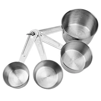 stainless steel baking tools kichen accessories 4pcsset measuring tools with scale for flour food coffee cooking measuring cup