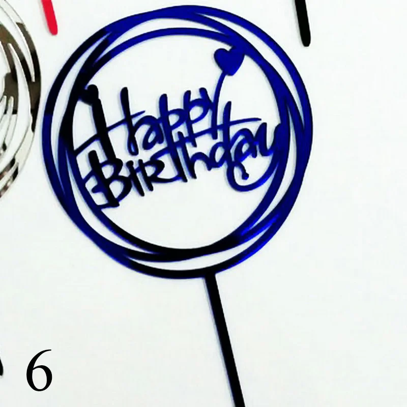 17 1 шт., украшение для торта с надписью «Happy Birthday», украшение в виде блестящей звезды на день рождения, зеркальный акриловый Топпер для торта, декор для торта в честь рождения ребенка - Цвет: 17