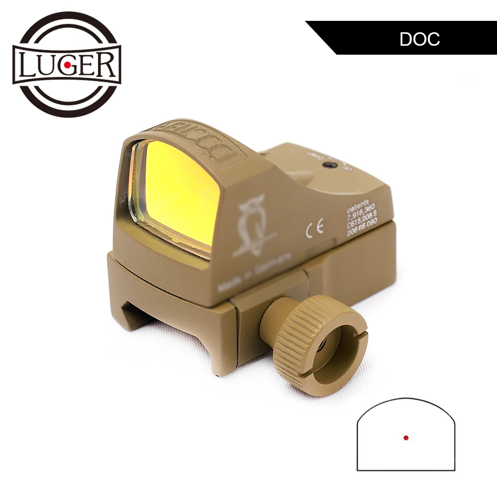 LUGER DOC Red Dot прицел охотничий прицел тактическая оптика рефлекс прицел подходит 20 мм Вивер рейка для страйкбола охотничий пистолет