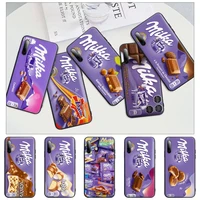 popolar chocolate milka box black silicone mobile phone cover for redmi note 6 8 9 pro max 9s 8t 7 5a 5 4 4x case
