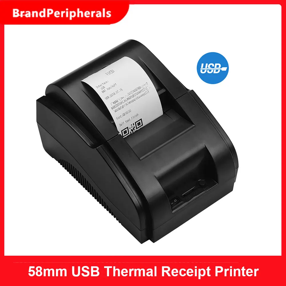 Настольный термопринтер 58 мм USB прямой Термопринтер для чеков четкая печать