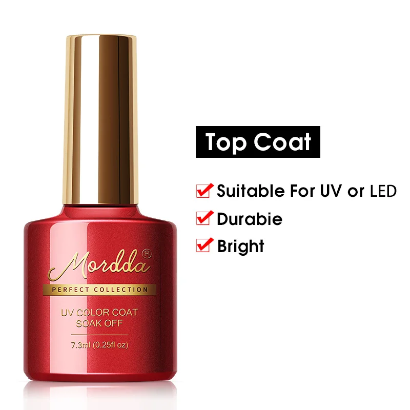 Top Coat MORDDA Гель-лак для ногтей УФ светодиодный лак для ногтей для маникюра 120 цветов длительного действия Гель-лак Гибридный для маникюра Инструменты - Цвет: Top Coat