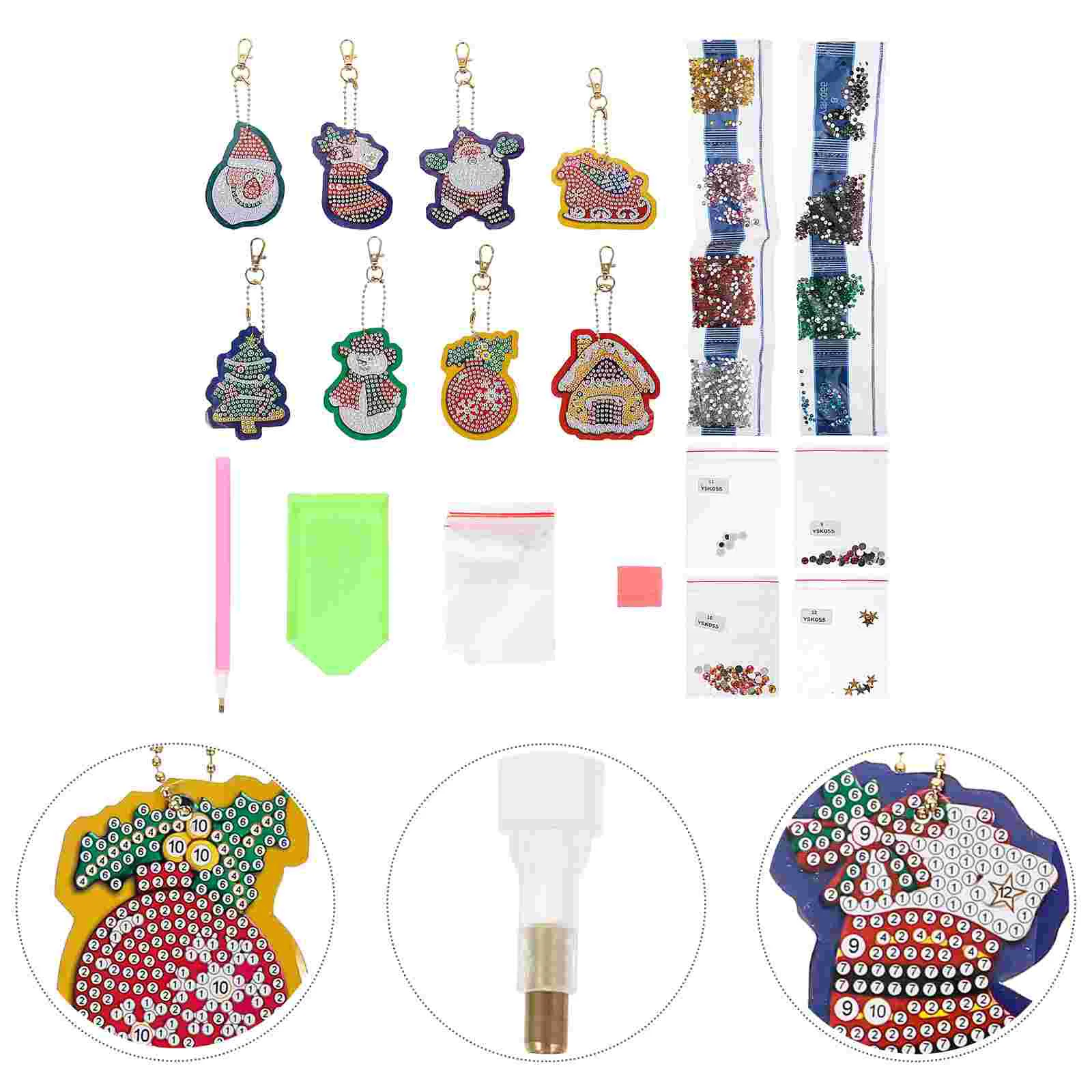 

1 Набор, Рождественский брелок стразы из смолы, модный аксессуар для одежды