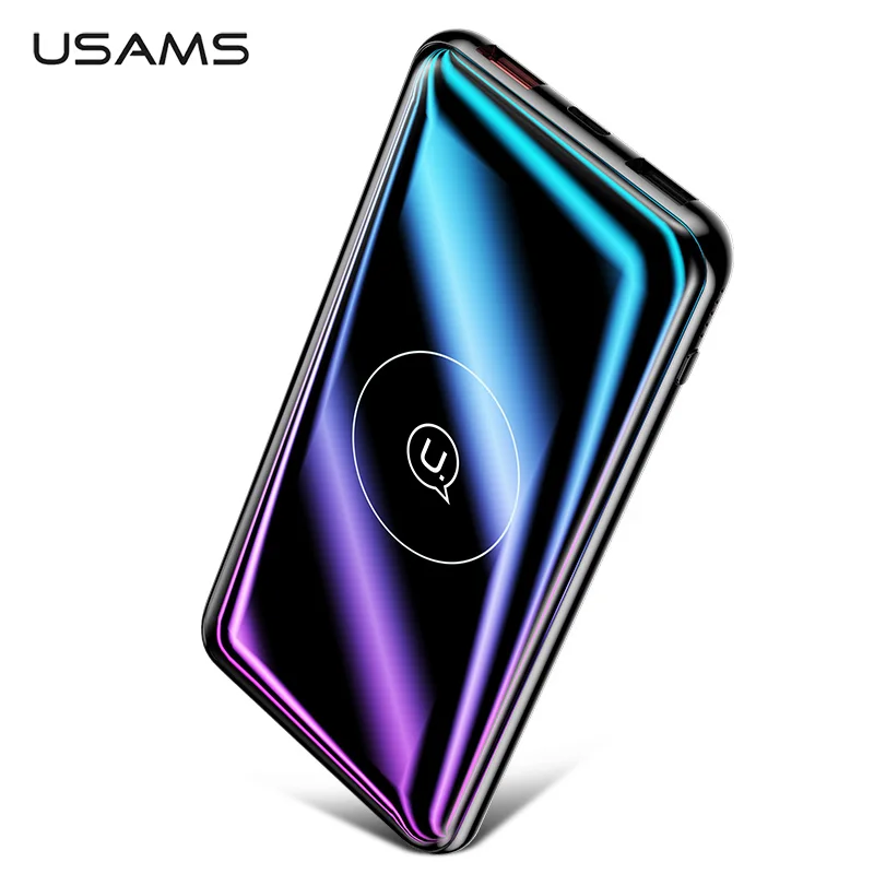 USAMS QI беспроводной внешний аккумулятор 10000 мАч QC3.0 PD 18 Вт Быстрая зарядка