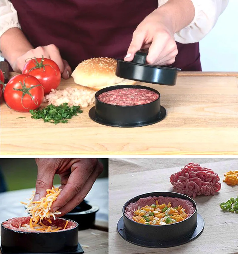 ABS устройство для приготовления гамбургеров круглый пресс мяса антипригарные