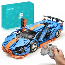 Technical Famous Sports Car Model Building Blocks Bule Legp Technik Racing Vehicle Bricks Assembly Toys Gift for Children