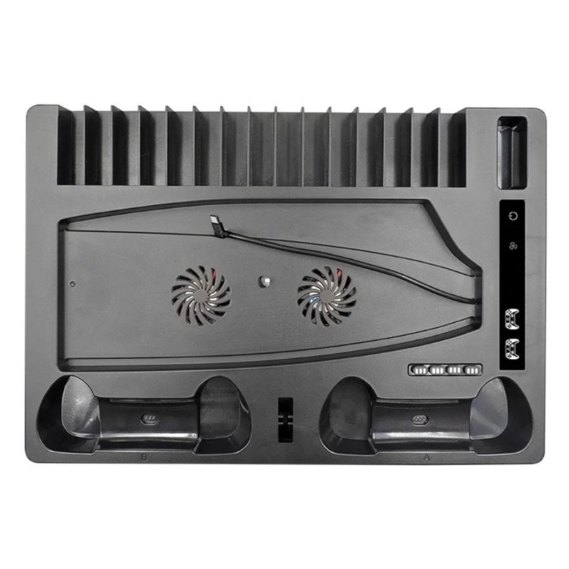 

Multifunctional Cooling Stand Base Fan Cooler for PS5 Host with Headset Rack N7MA