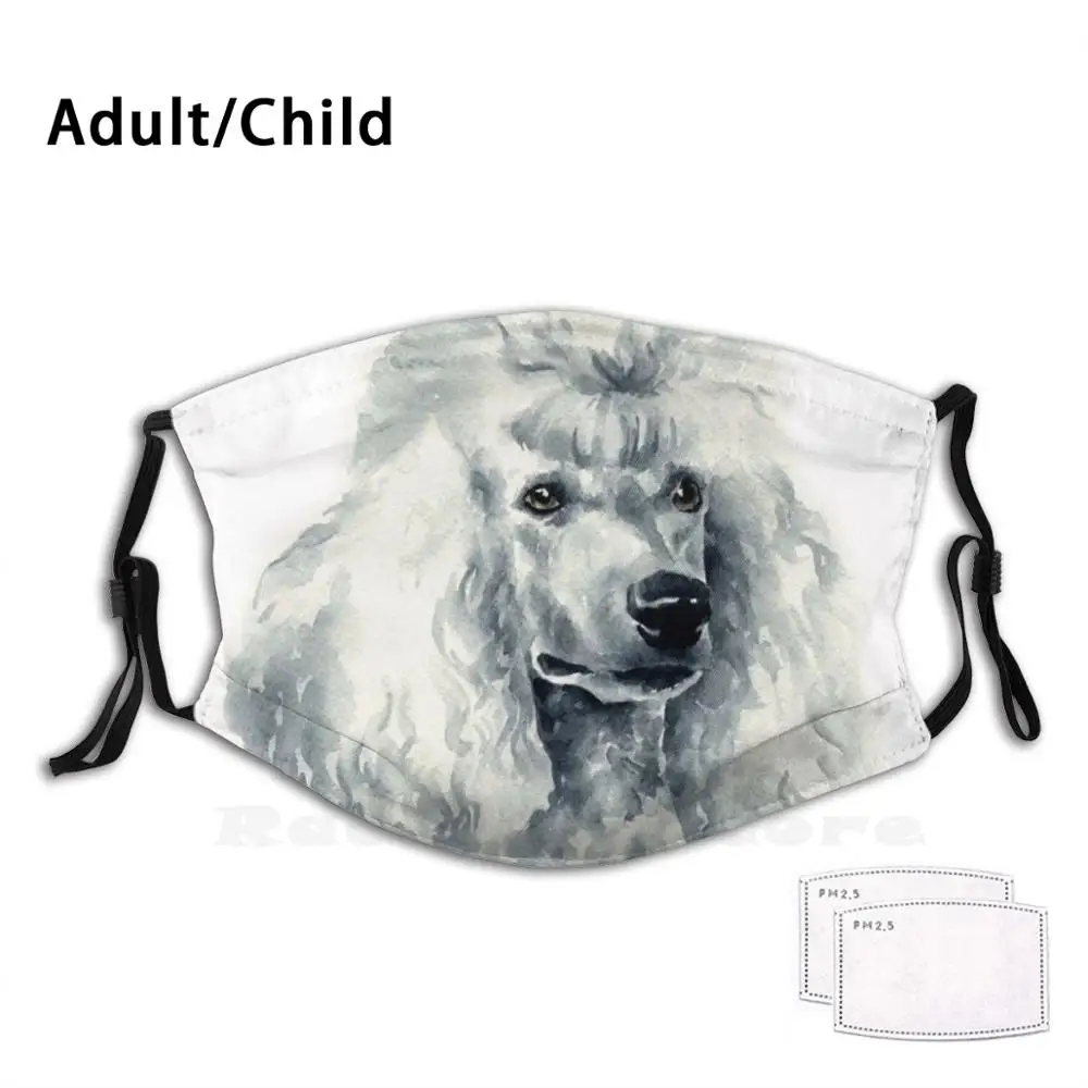 

Маска для лица многоразовая с фильтром Pm2.1517 и забавным принтом пуделя