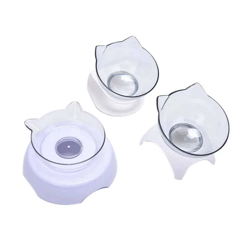 

Pet Cat Bowl Dual-use Transparent Bowls Drinking Water Food Storage Bowl For Dogs Cats