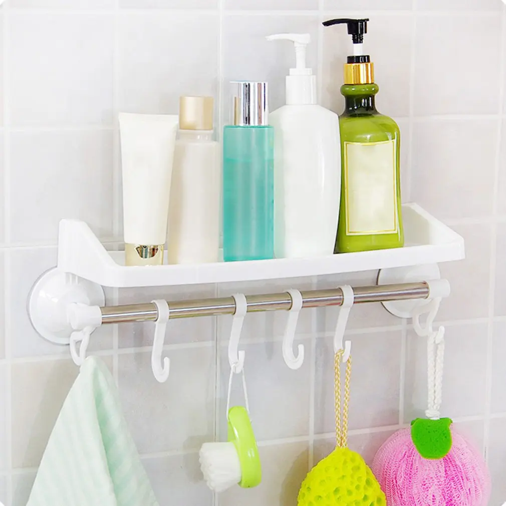 Powerful Suction Bathroom Racks Practical Corner Hanging Storage Towel Rack With Hook Toothbrush Holder Cup Organizer | Дом и сад