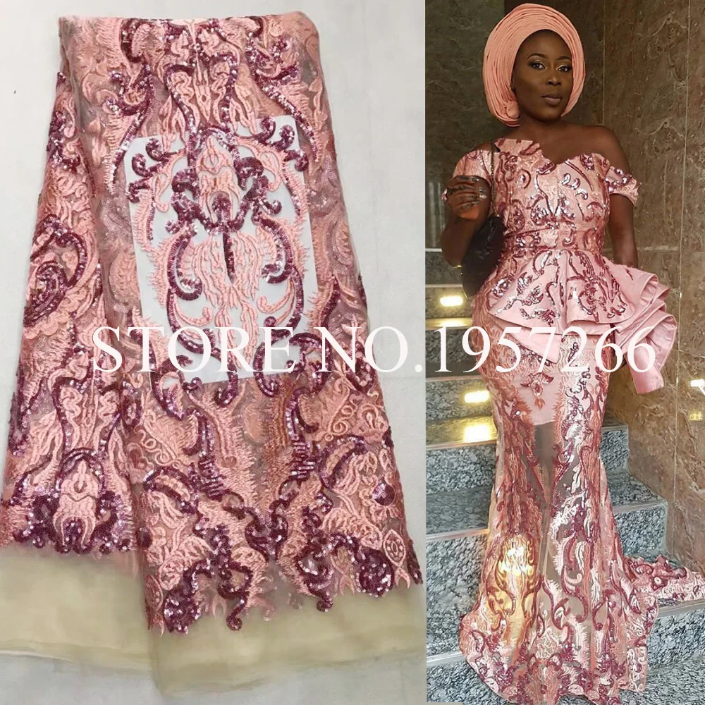 Африканское кружево с блестками 5 двор последние в нигерийском стиле шнуровка 2021