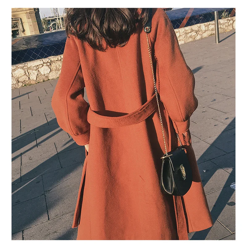 

Coats and Jackets Women Medium Length Hepburn Style Woolen Coat Two-sided Cashmere Woolen Coat for Women Fleece Jacket Women