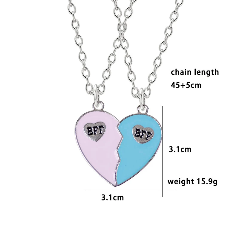 

2 Piece Set Women Necklace Best Friend Choker Bff Letter Pendant Necklaces Chain Fashion Friendship Jewelry Souvenir Gift Kolye