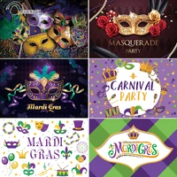 allenjoy mardi gras party curtain wallpaper masquerade photo shoot banner carnival mask pearl crown decor photography background