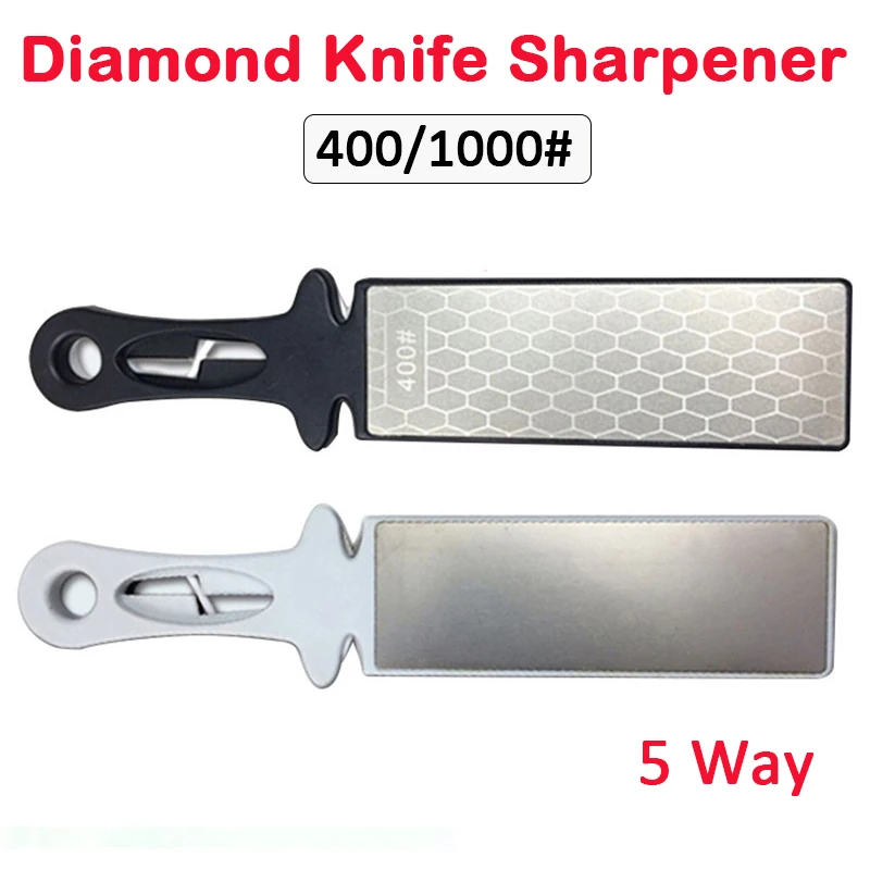

Diamond Knife Sharpening Stone 400/1000 Grit Kitchen Knife Grinder with Handle Plate Whetstone Sharpener Tools
