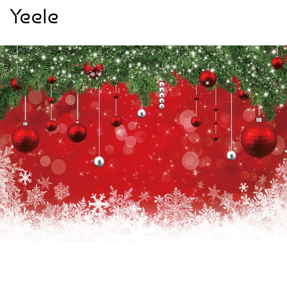 

Рождественский фон для фотосъемки Yeele, блестящий шар, снежинка, фотосессия, портрет вечерние вечеринка, Декор, фон для фотостудии