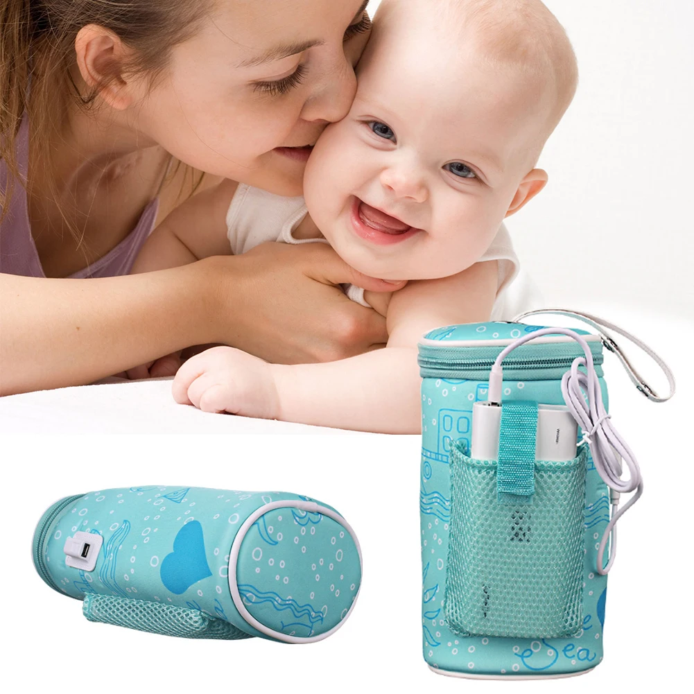 

Newest USB Baby Bottle Warmer Heater Insulated Bag Travel Cup Portable In Car Drink Warm Milk Thermostat Bag For Feed Newborn