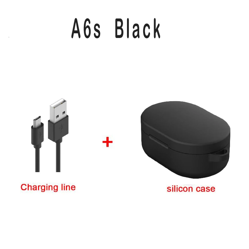 Kzofu A6S/E6S TWS Bluetooth 5,0-гарнитура, Airdots Draadloze oordopjes Hoofdtelefoon Ruisonderdrukking Microfoon для Android/IOS - Цвет: A6s Black