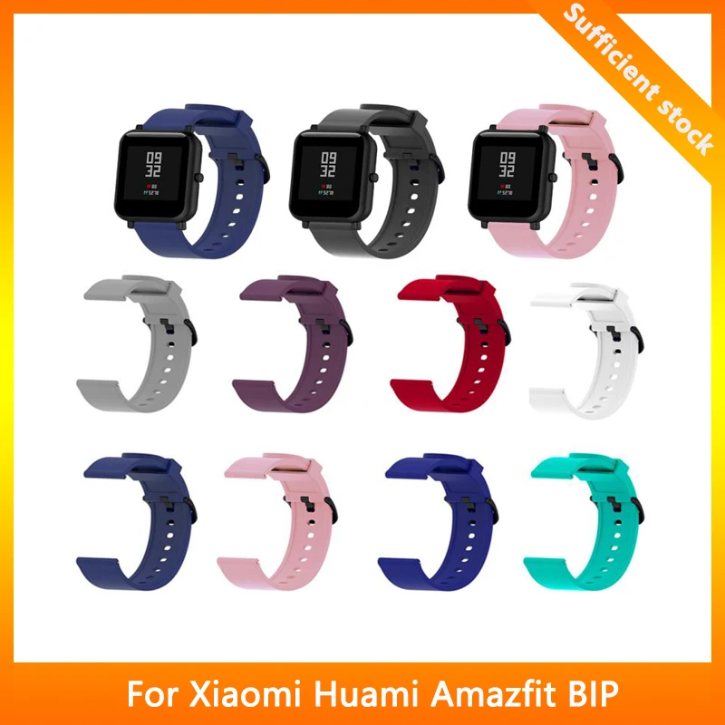 

Watchband Bracelet Strap For Xiaomi Huami Amazfit Bip Newest 20mm Silicone Sport Replacement Band Bracelet Smart Accessories