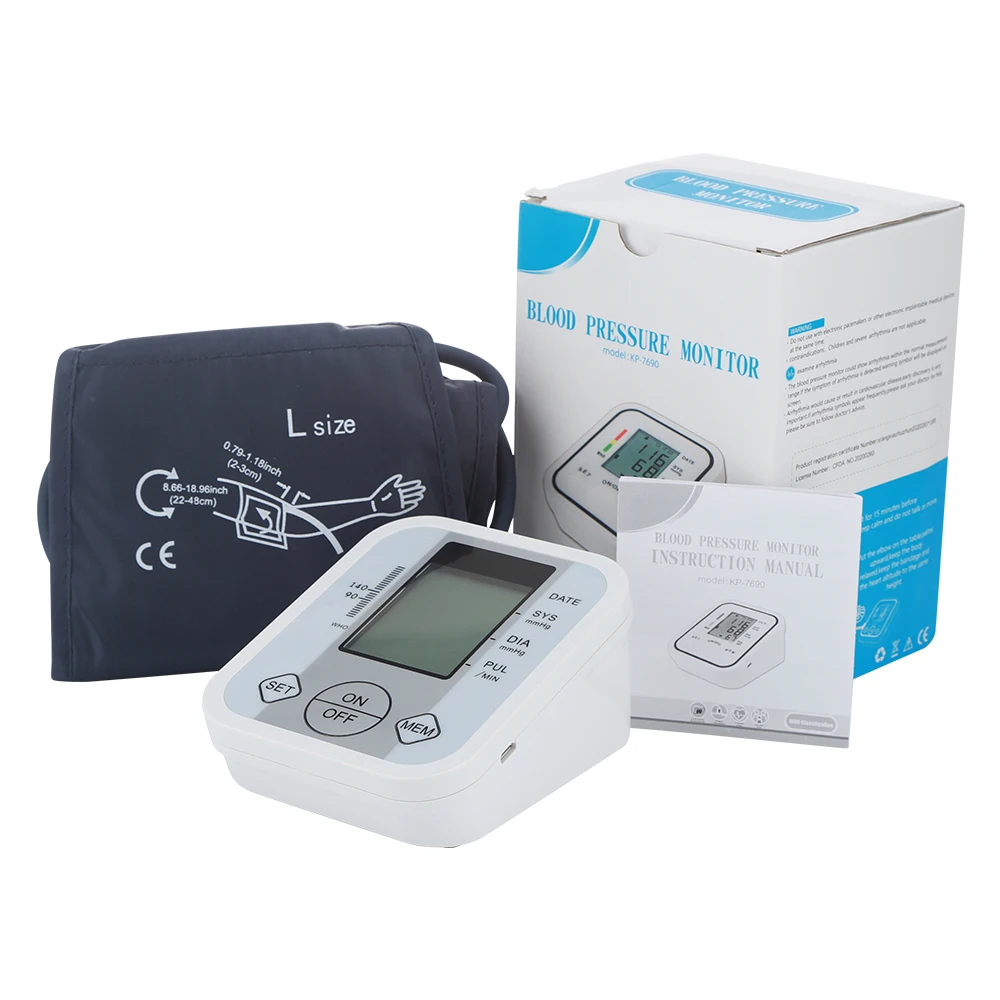 

Portable Arm Blood Pressure Monitor LCD Digital Heart Beat Rate Pulse Meter Automatic Tonometer BP Sphygmometer Tensiometre