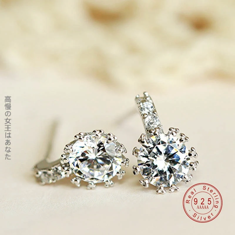 Женские винтажные серьги с кубическим цирконием роскошные серебряные