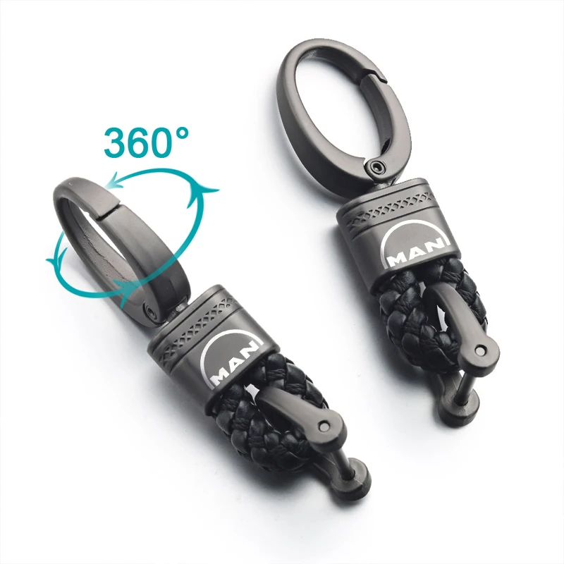 

NEW Braided rope car key chain For MAN TGX TGM TGA TGS TGE Rotatable horseshoe buckle Men's gifts Car Keychain Accessories