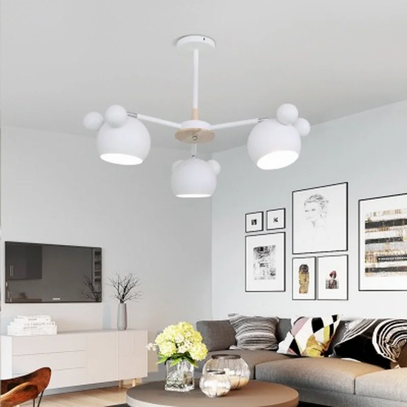 Деревянная детская люстра настенный светильник в скандинавском стиле