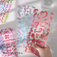 1 sheet of colorful ribbon series laser stickers ins colorful journal diy decoration material school supplies kawaii stationery