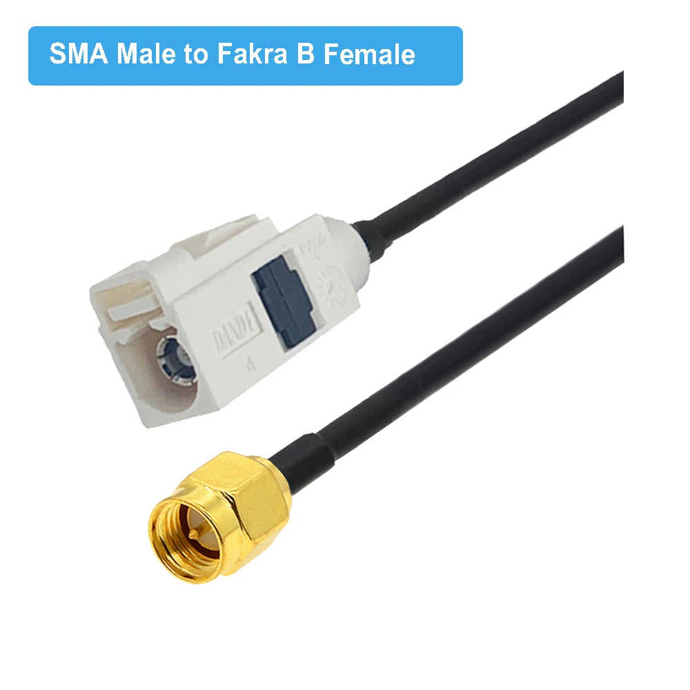 

Extended Long Fakra B Male Plug to SMA Female Jack Radio Antenna Extension Cord RF Adapter Pigtail RG174 RF Coaxial Cable