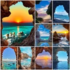 Алмазная вышивка морской пейзаж Вышивка крестиком 5D DIY алмазная живопись закат пейзаж Алмазная мозаика горный Арт Декор для дома