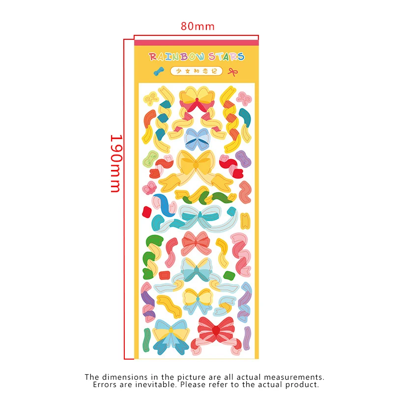 

3 Sheets Rainbowsky Babysbreath Series Stickers Decoration Colorful Hand Account DIY Material Baby Kids Toy Stickers Gift