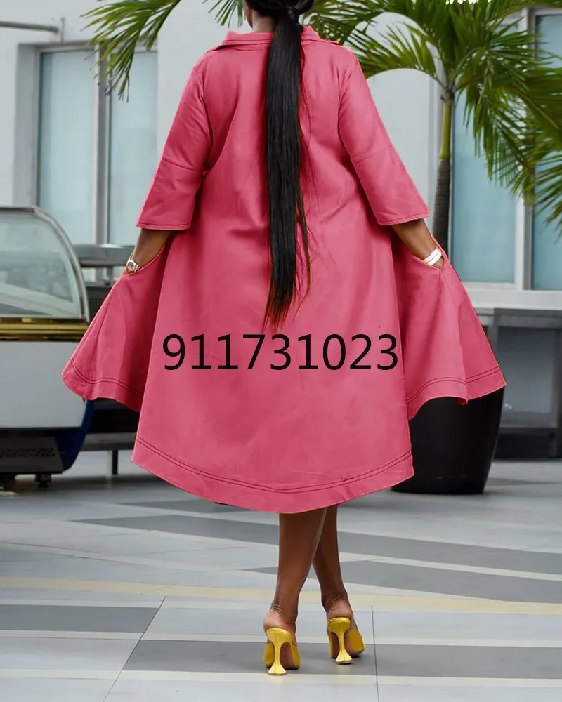 Autumn New Arrival Fashion Style African Women Solid Color Plus Size Dress Dresses for Clothing | Тематическая одежда и