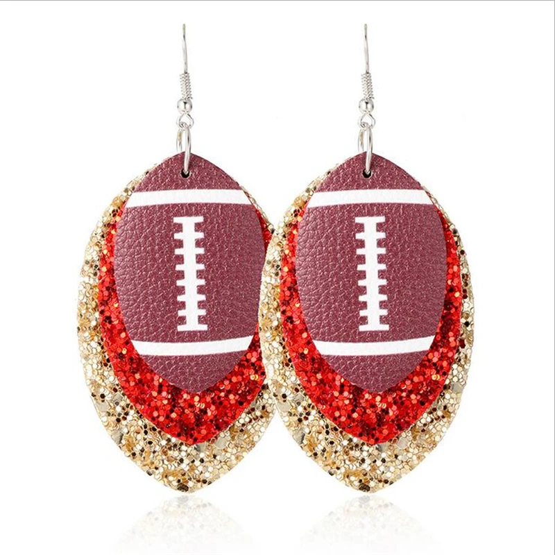 Богемные футбол трехслойные каплевидные серьги из кожи для женщин листья