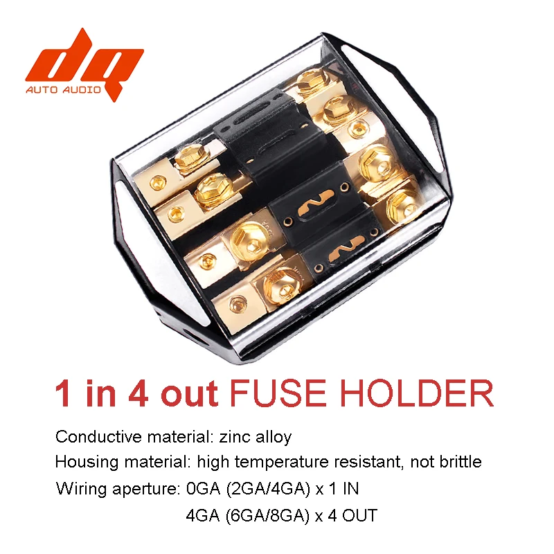 

12V 24V 1 IN 4 Ways OUT Car Audio Power Insurance Seat Fuse Box 100A - 300A Fork Bolt Fuses Holder Fusibles Auto High Quality
