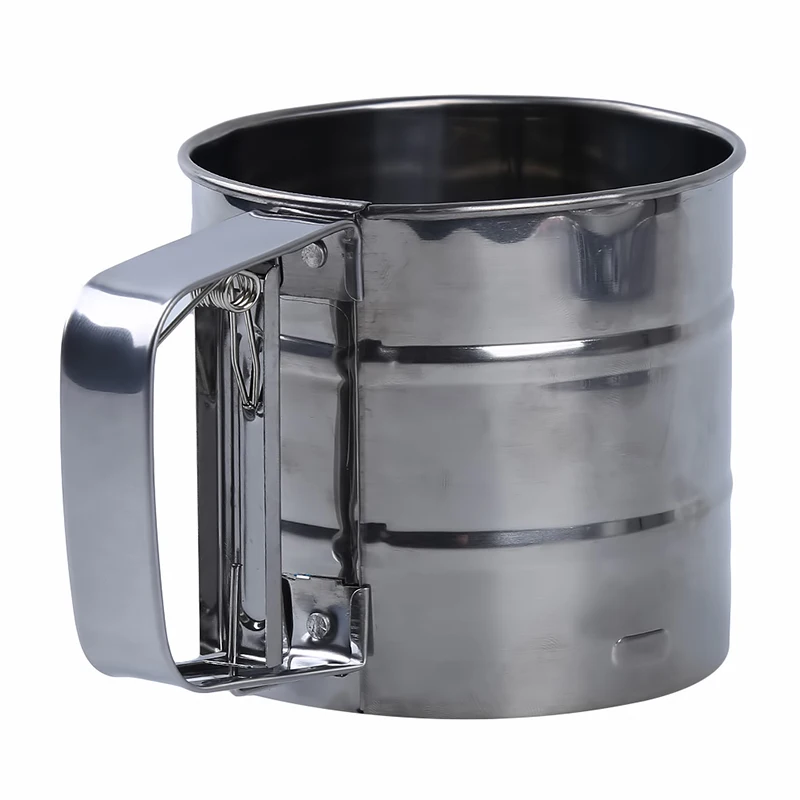 

Stainless Steel Hand-Pressed Flour Sieve Handheld Flour Sieve Baking Mesh Sieve Kitchen Tool