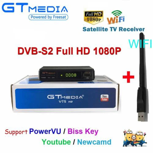 1 год Европа 5 Клайн ресивер спутниковый с сам-шиной GTMedia V7S HD цифровое спутниковое приемник DVB-S2 Full HD 1080P+ USB wifi обновление Freesat V7 HD